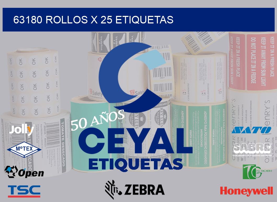 63180 Rollos x 25 etiquetas