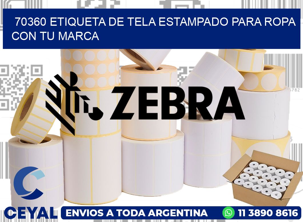 70360 ETIQUETA DE TELA ESTAMPADO PARA ROPA CON TU MARCA