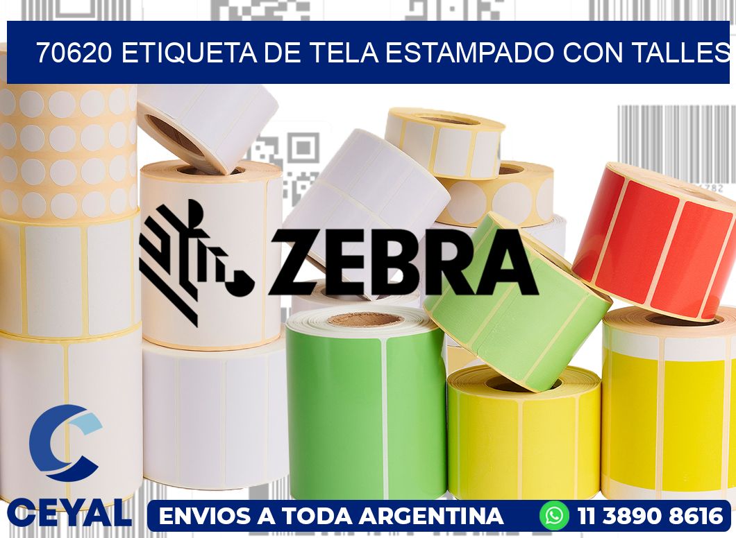 70620 ETIQUETA DE TELA ESTAMPADO CON TALLES