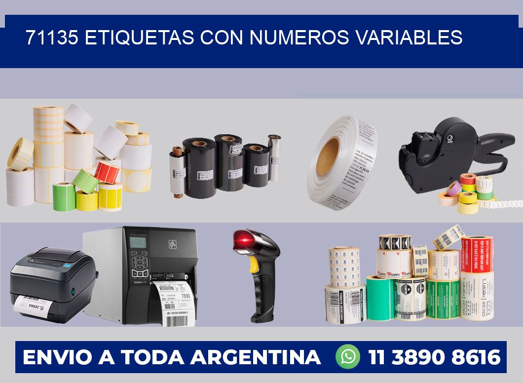 71135 ETIQUETAS CON NUMEROS VARIABLES