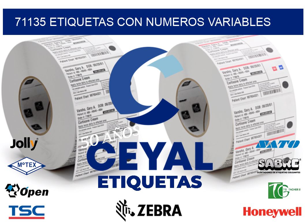 71135 ETIQUETAS CON NUMEROS VARIABLES