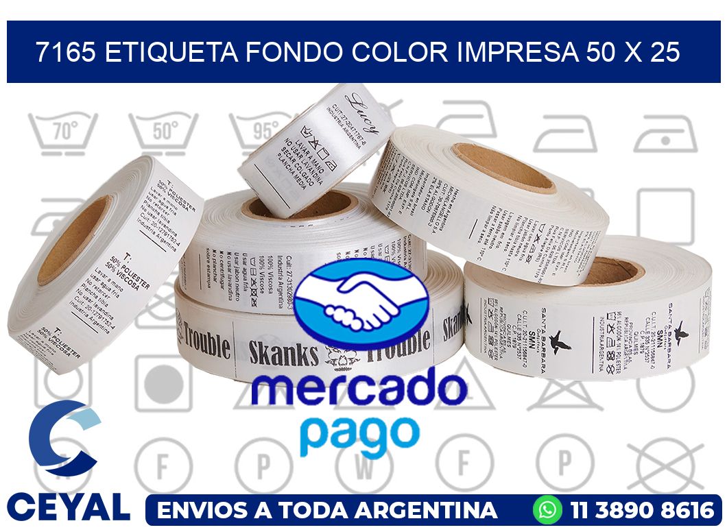 7165 ETIQUETA FONDO COLOR IMPRESA 50 X 25