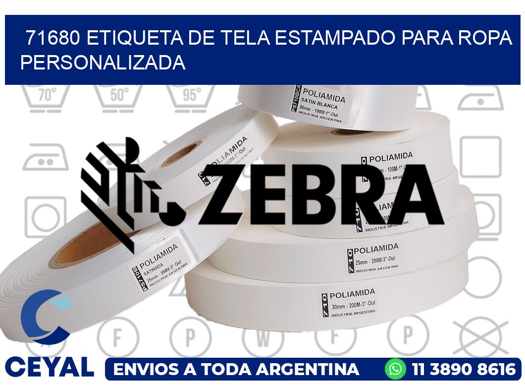 71680 ETIQUETA DE TELA ESTAMPADO PARA ROPA PERSONALIZADA