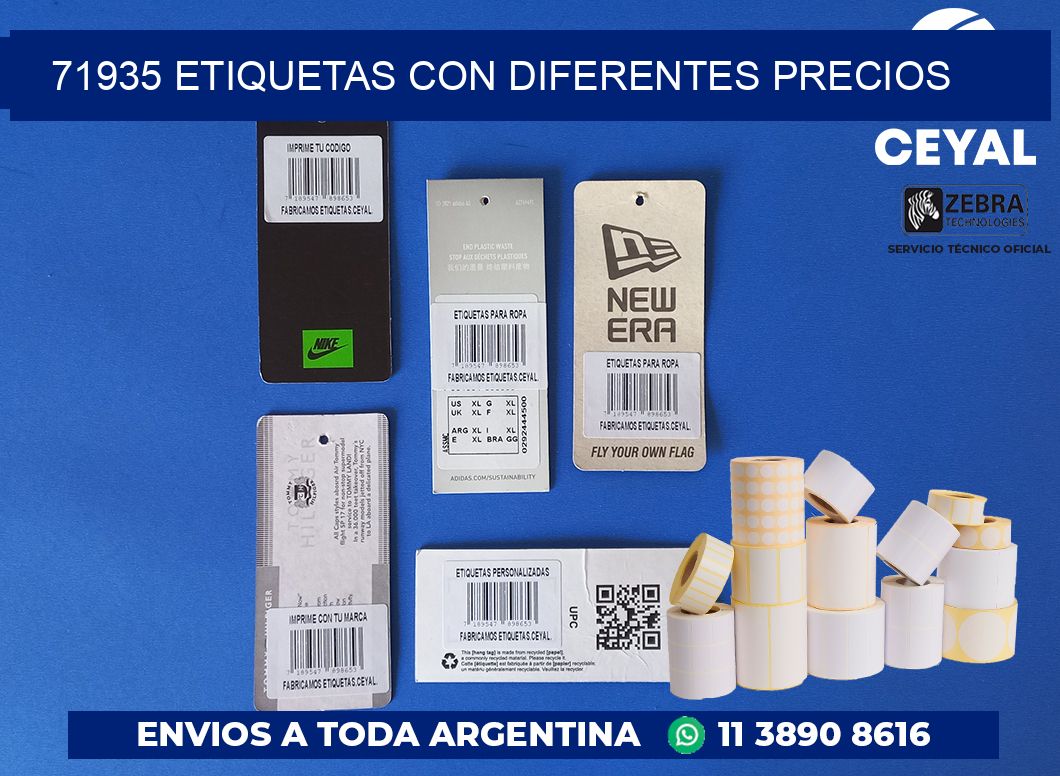 71935 ETIQUETAS CON DIFERENTES PRECIOS