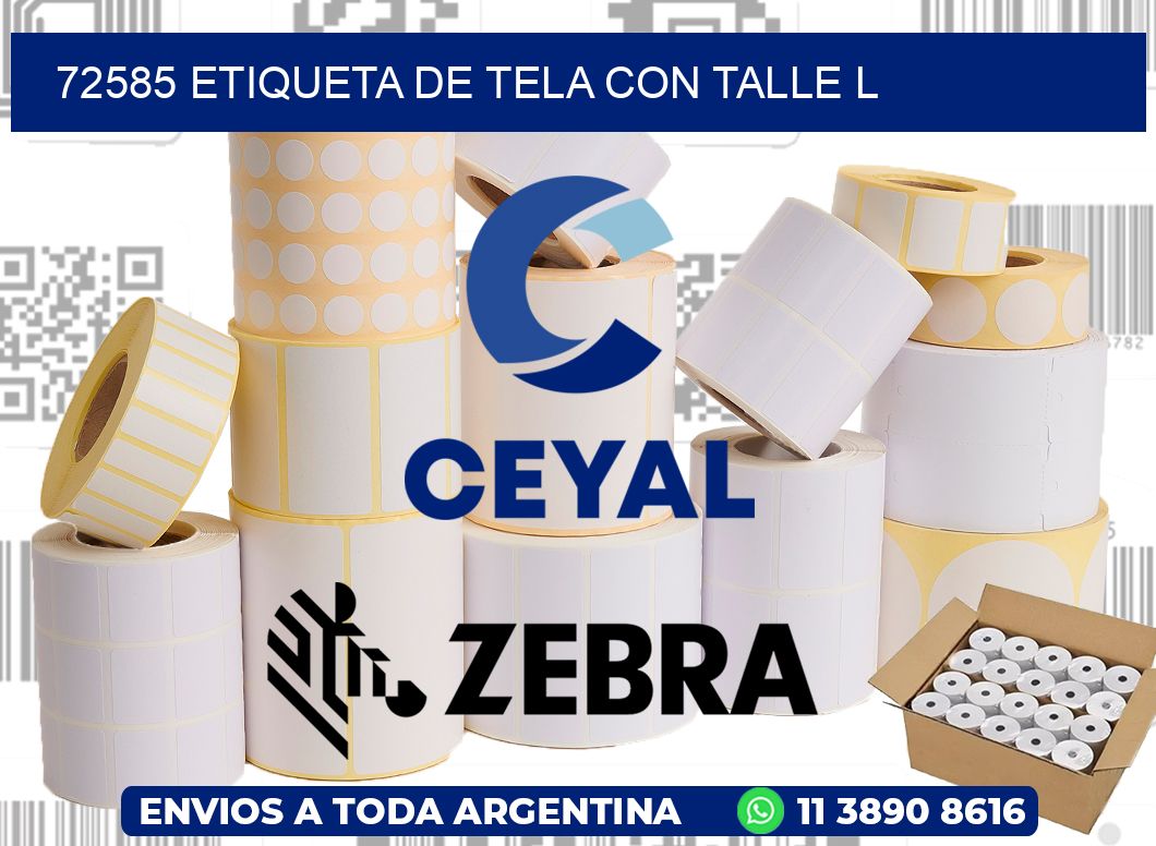 72585 ETIQUETA DE TELA CON TALLE L
