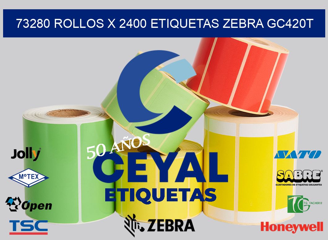 73280 Rollos x 2400 etiquetas zebra gc420t