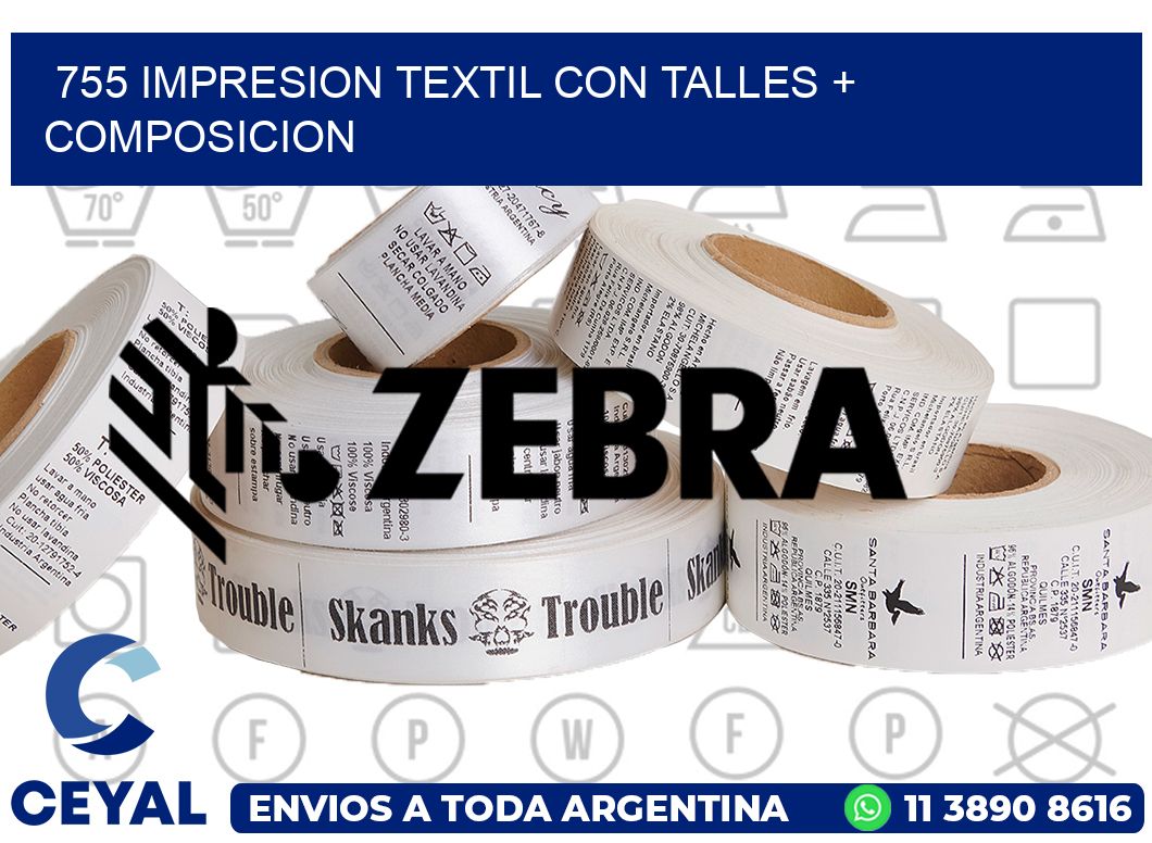 755 IMPRESION TEXTIL CON TALLES + COMPOSICION