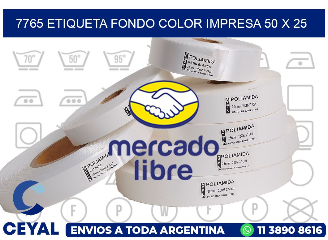 7765 ETIQUETA FONDO COLOR IMPRESA 50 X 25