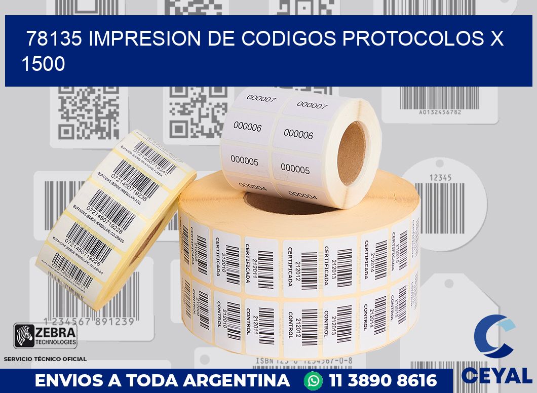 78135 impresion de codigos protocolos x 1500