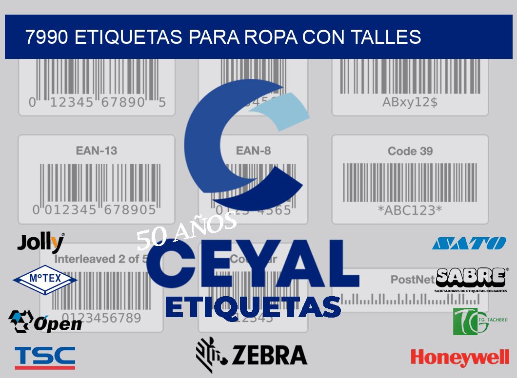 7990 ETIQUETAS PARA ROPA CON TALLES