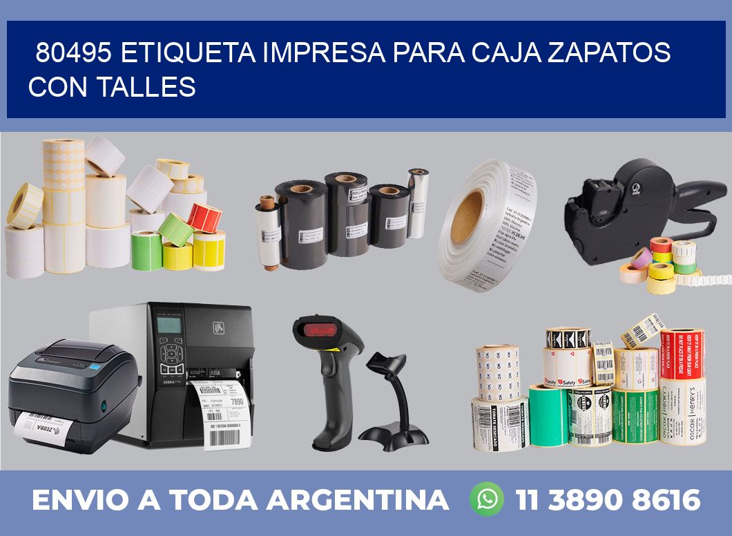 80495 ETIQUETA IMPRESA PARA CAJA ZAPATOS CON TALLES