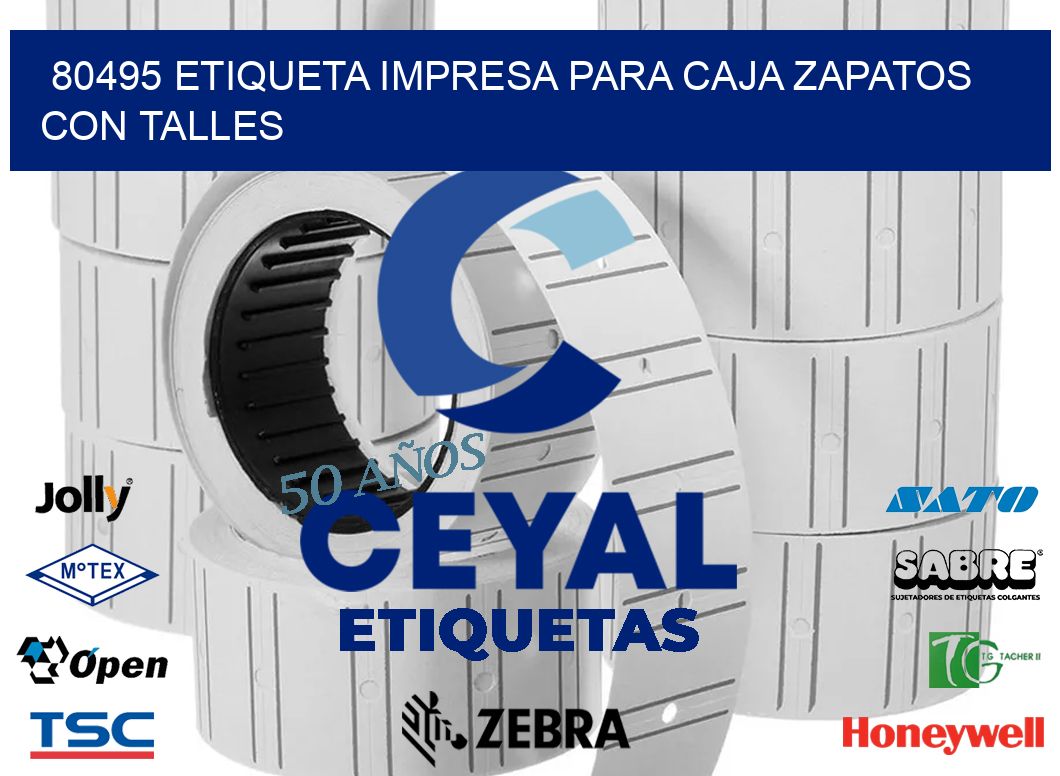 80495 ETIQUETA IMPRESA PARA CAJA ZAPATOS CON TALLES