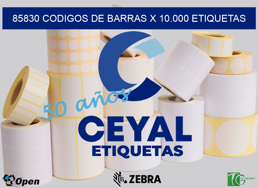 85830 codigos de barras x 10.000 etiquetas