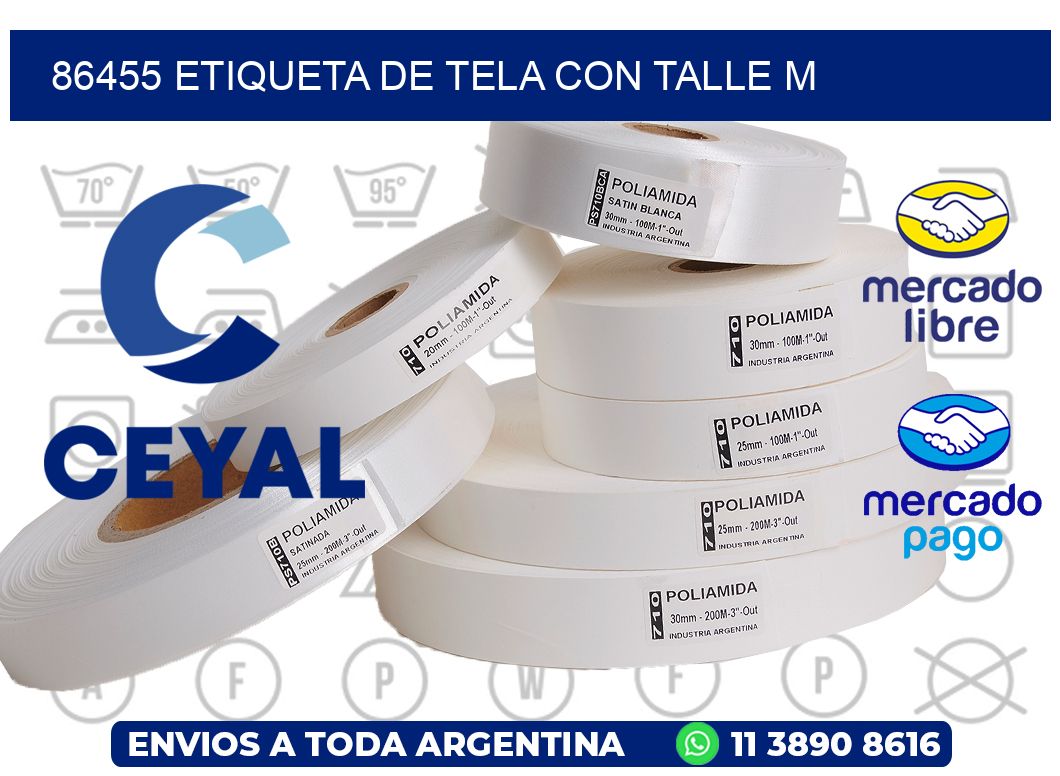 86455 ETIQUETA DE TELA CON TALLE M