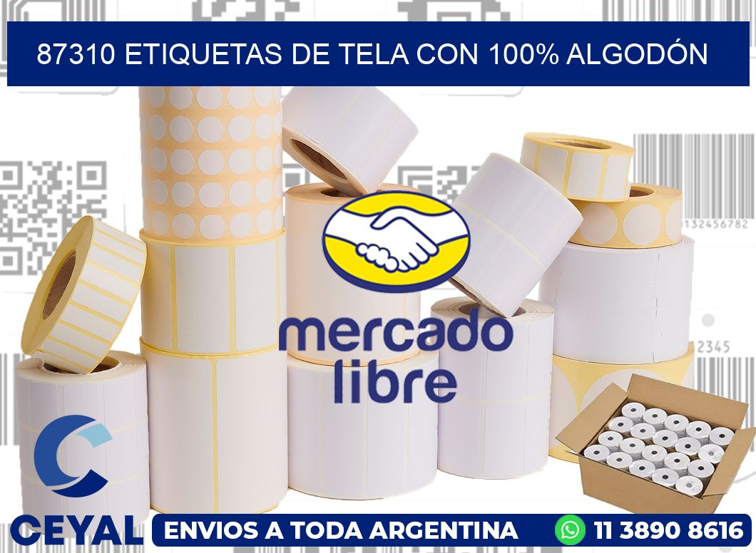 87310 ETIQUETAS DE TELA CON 100% ALGODÓN