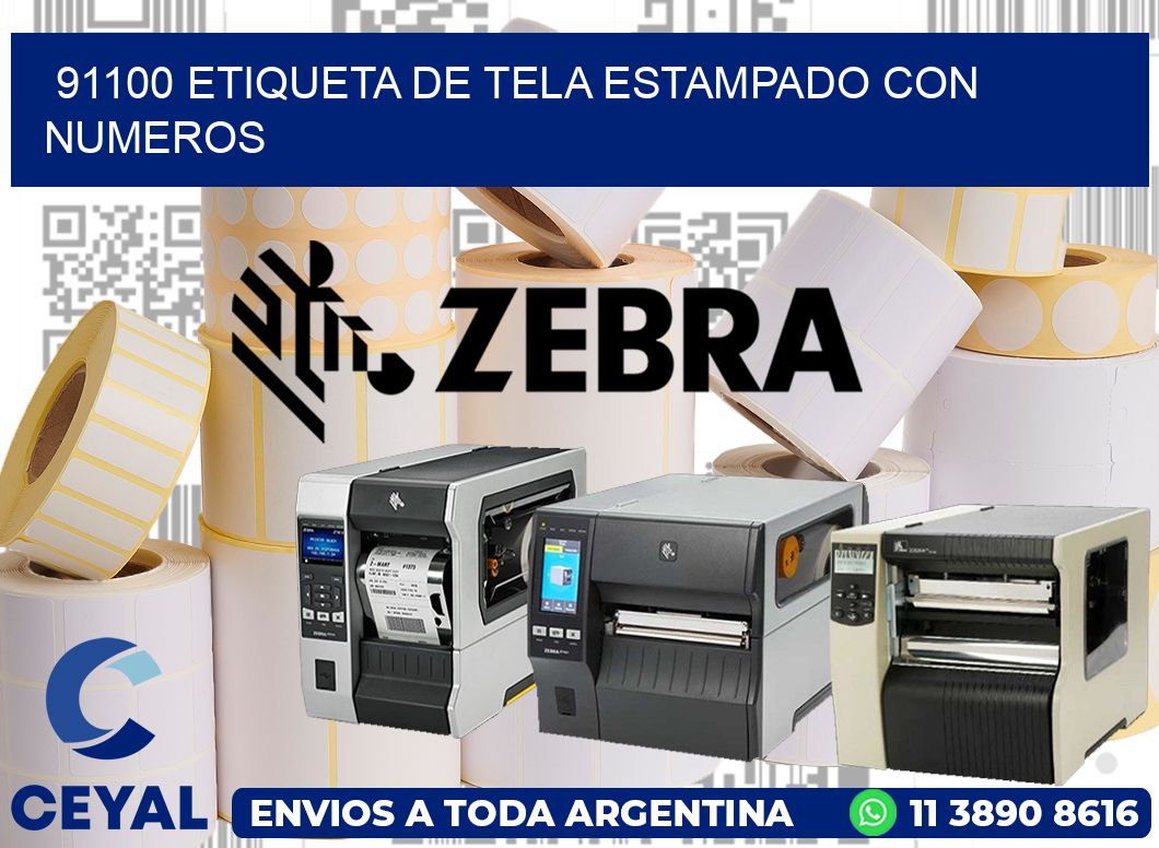 91100 ETIQUETA DE TELA ESTAMPADO CON NUMEROS