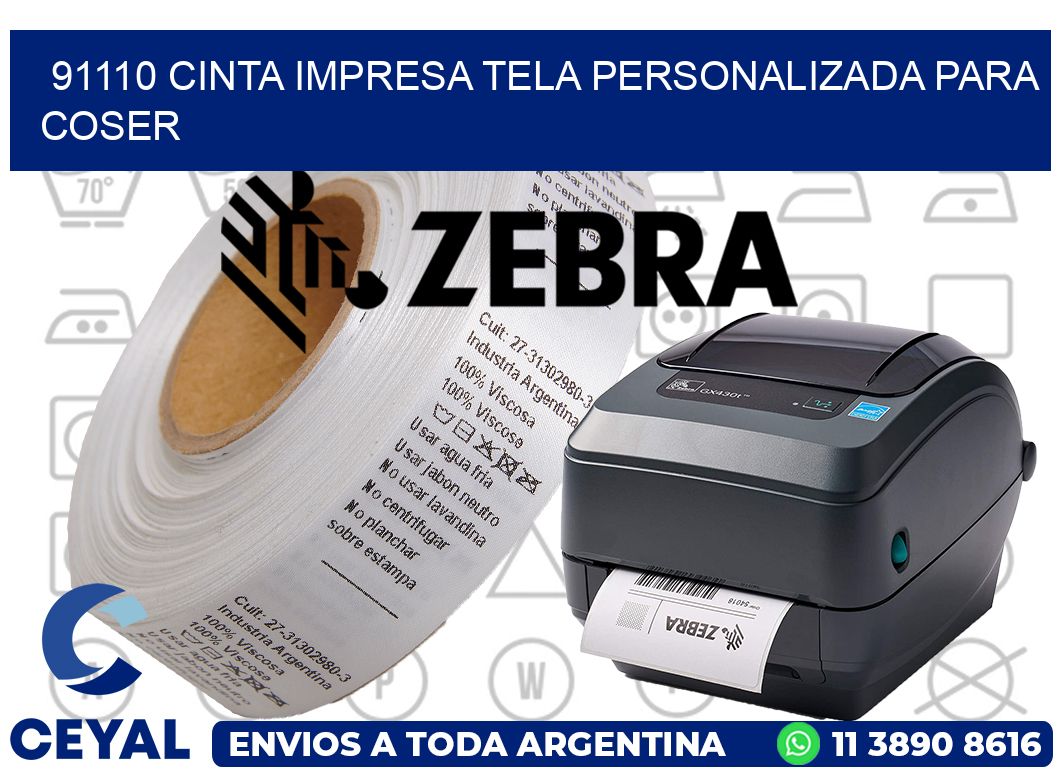 91110 CINTA IMPRESA TELA PERSONALIZADA PARA COSER