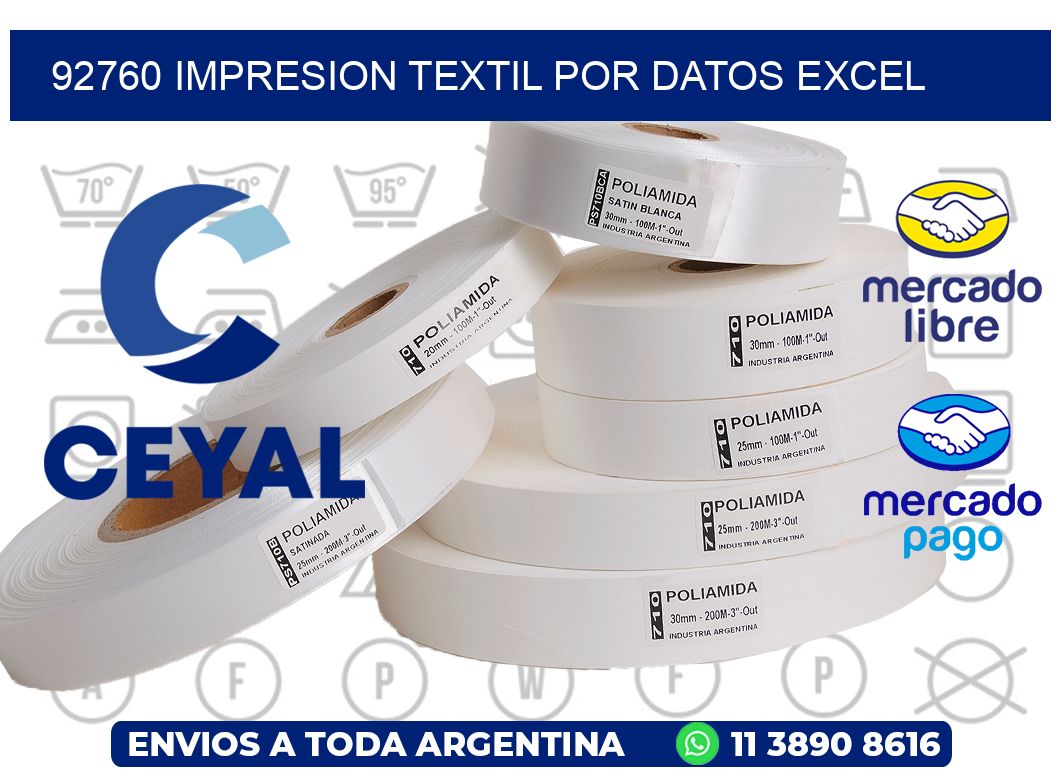 92760 IMPRESION TEXTIL POR DATOS EXCEL