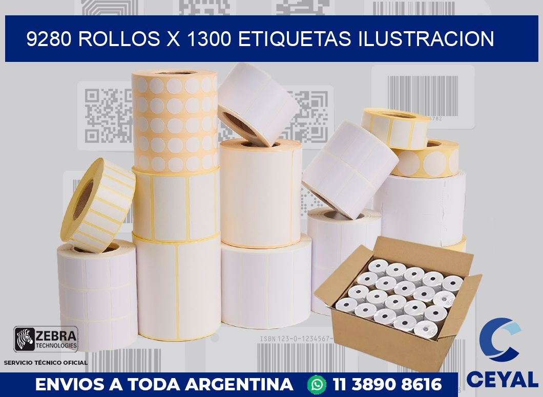 9280 Rollos x 1300 etiquetas ilustracion