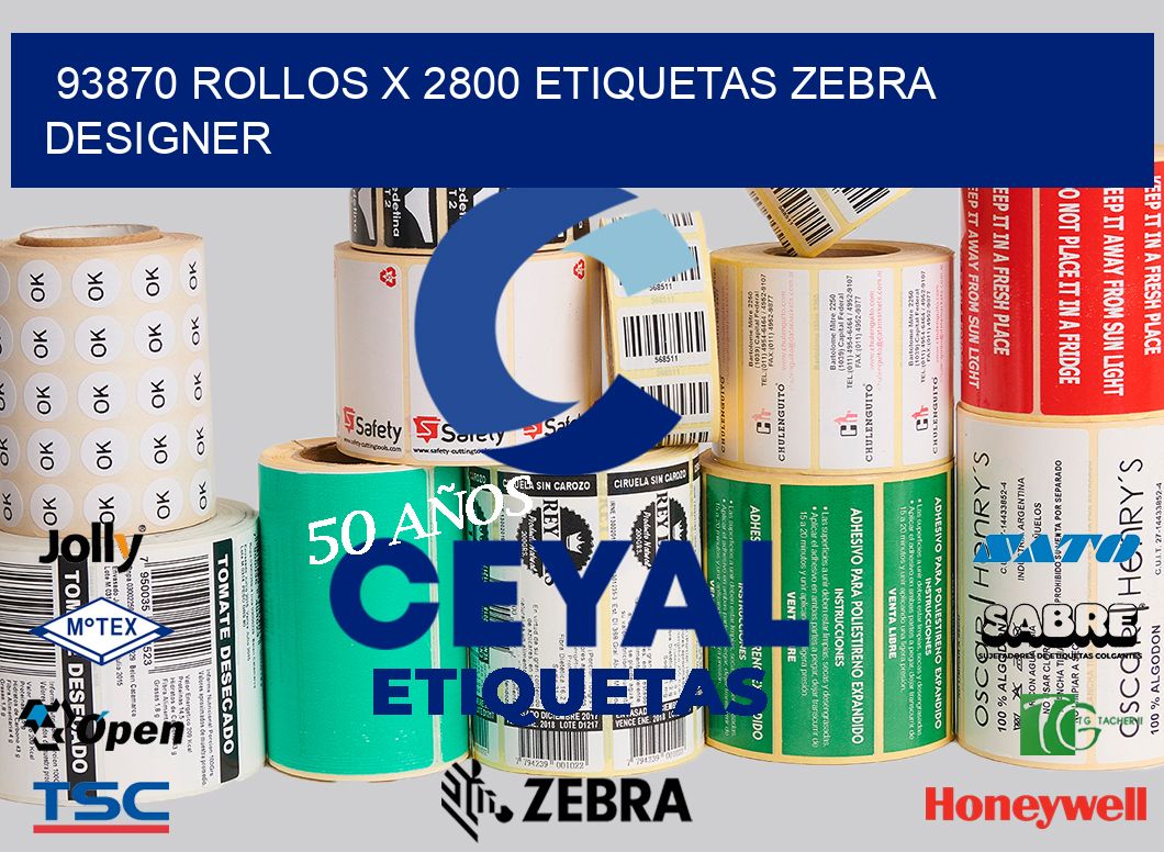 93870 Rollos x 2800 etiquetas zebra designer