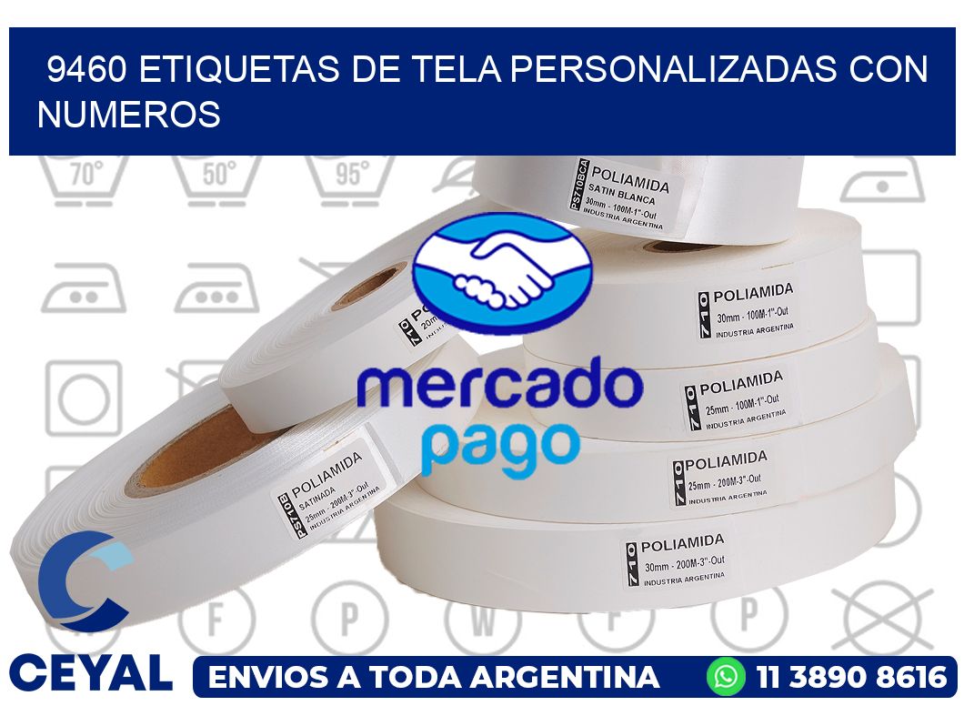 9460 ETIQUETAS DE TELA PERSONALIZADAS CON NUMEROS