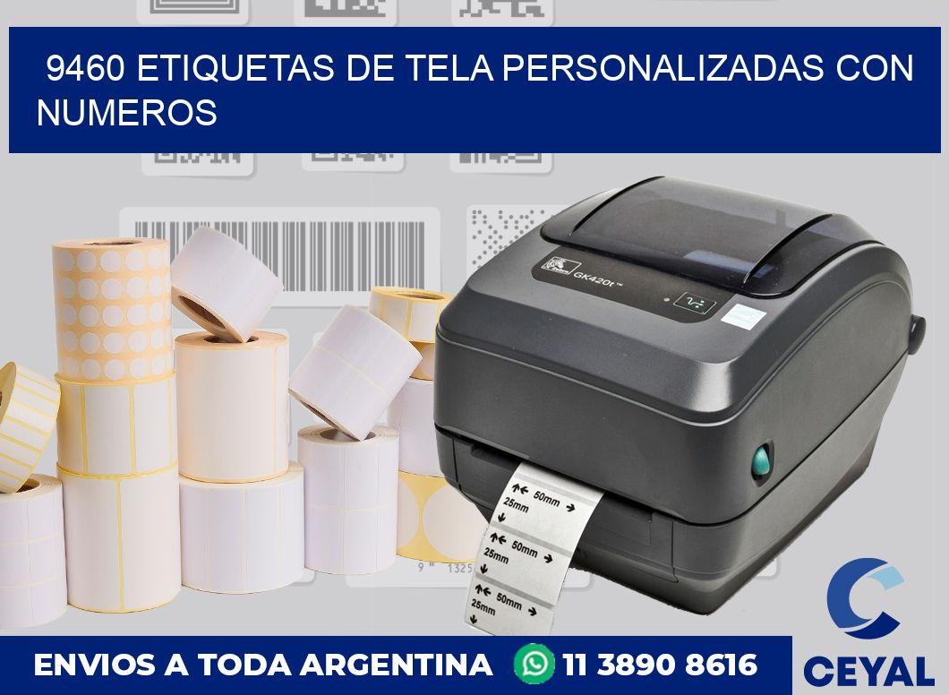 9460 ETIQUETAS DE TELA PERSONALIZADAS CON NUMEROS