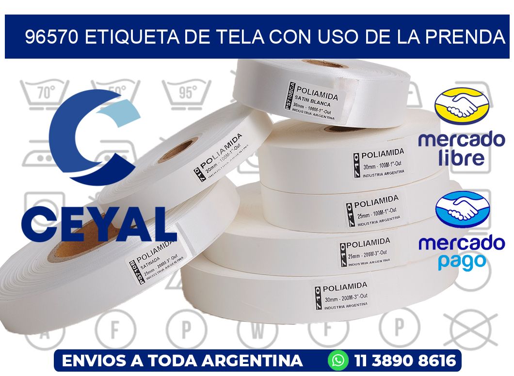 96570 ETIQUETA DE TELA CON USO DE LA PRENDA