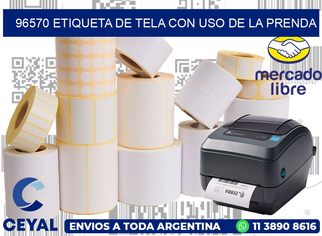 96570 ETIQUETA DE TELA CON USO DE LA PRENDA