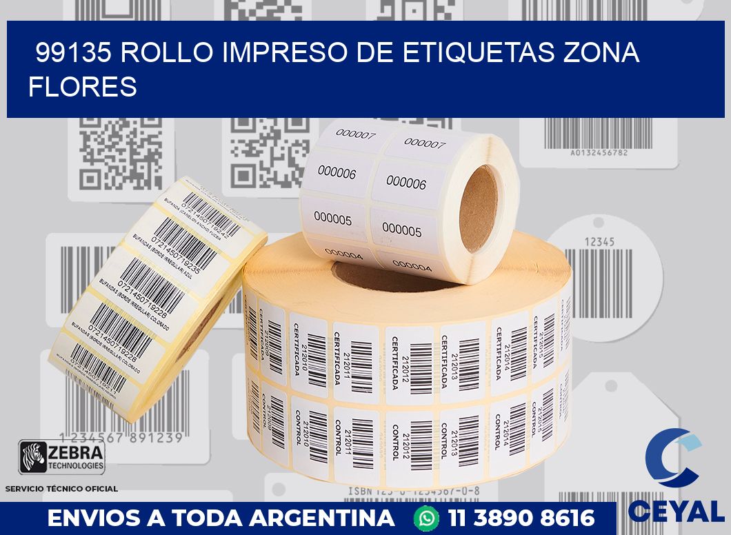 99135 ROLLO IMPRESO DE ETIQUETAS ZONA FLORES
