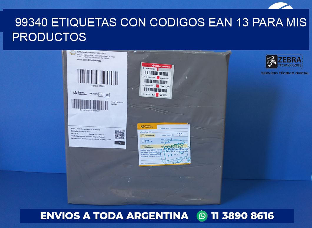 99340 ETIQUETAS CON CODIGOS EAN 13 PARA MIS PRODUCTOS