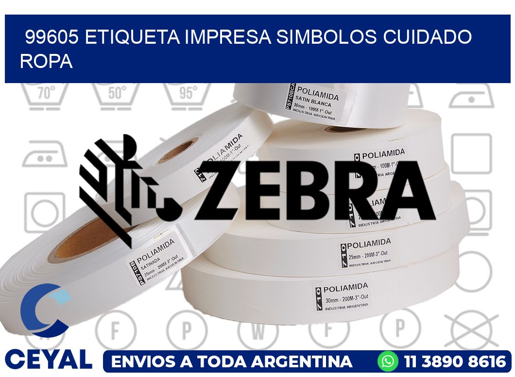 99605 ETIQUETA IMPRESA SIMBOLOS CUIDADO ROPA