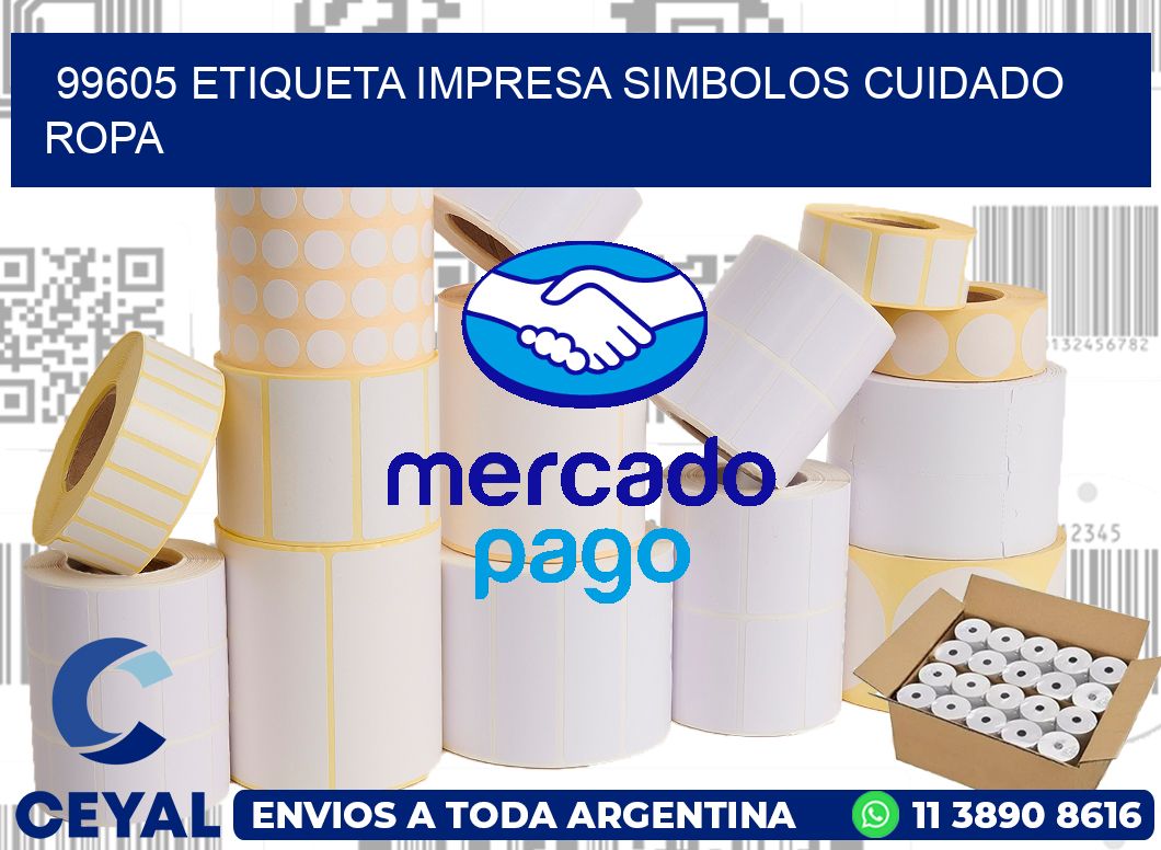99605 ETIQUETA IMPRESA SIMBOLOS CUIDADO ROPA