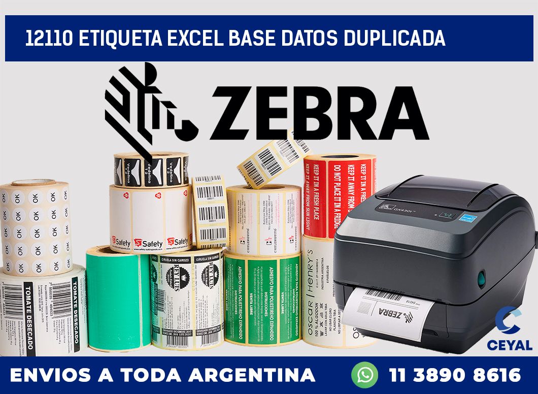 12110 etiqueta excel base datos duplicada