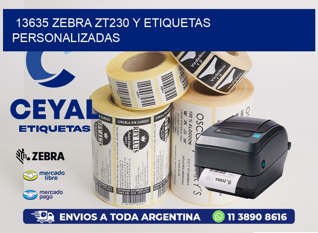 13635 Zebra ZT230 y Etiquetas Personalizadas