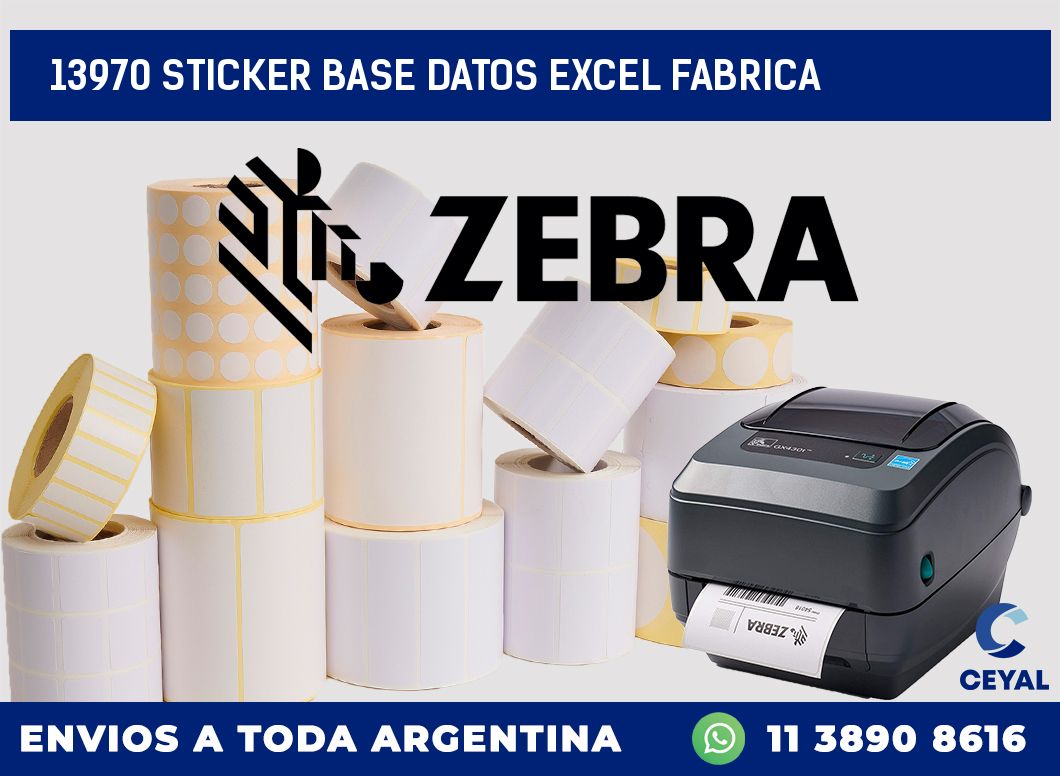 13970 sticker base datos excel fabrica