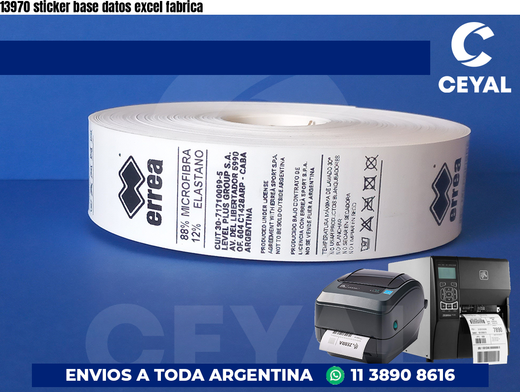 13970 sticker base datos excel fabrica
