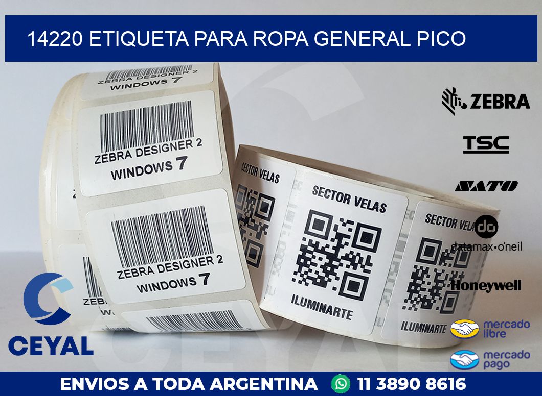 14220 ETIQUETA PARA ROPA GENERAL PICO