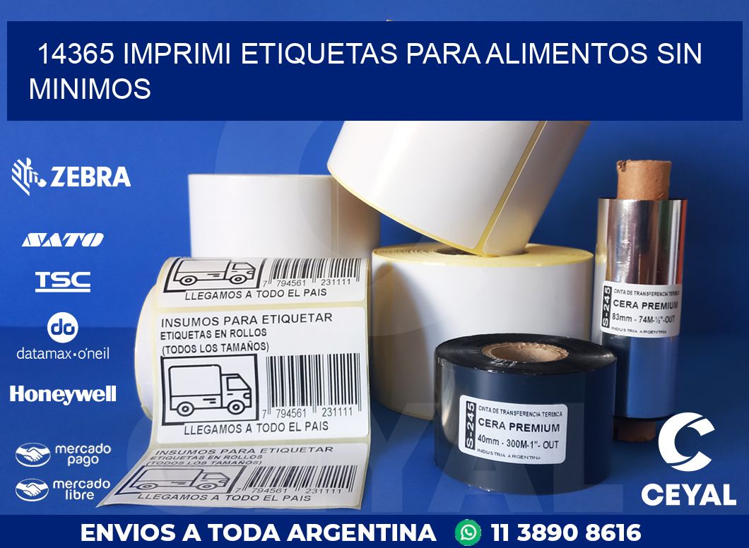 14365 IMPRIMI ETIQUETAS PARA ALIMENTOS SIN MINIMOS
