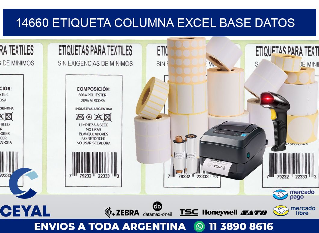 14660 etiqueta columna excel base datos