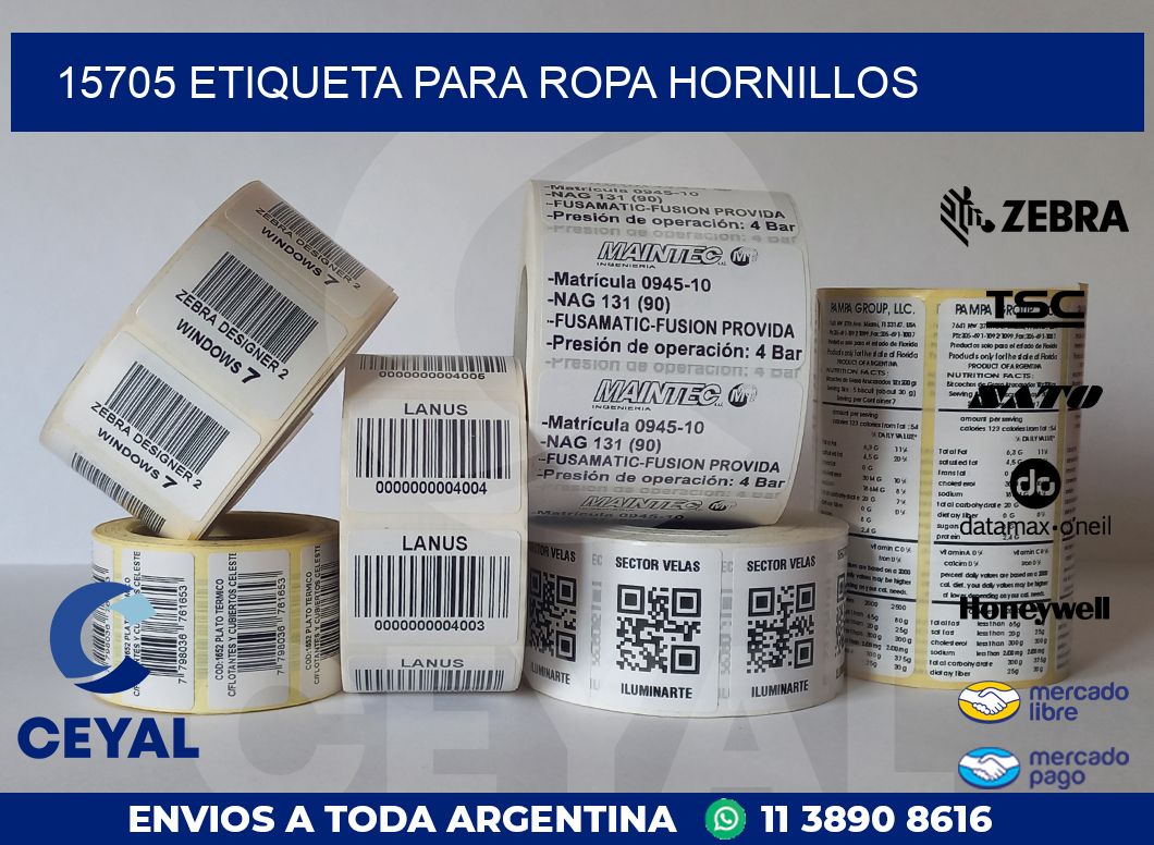15705 ETIQUETA PARA ROPA HORNILLOS
