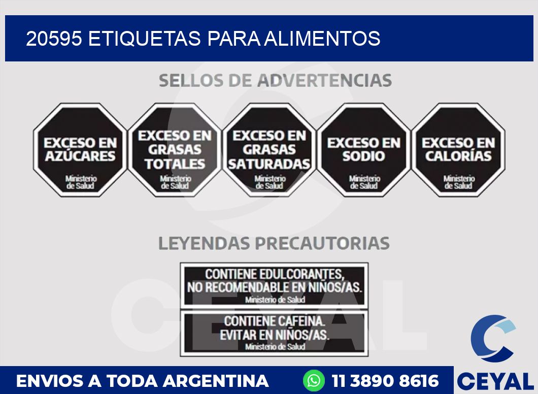 20595 ETIQUETAS PARA ALIMENTOS