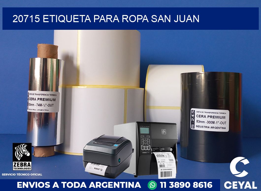 20715 ETIQUETA PARA ROPA SAN JUAN