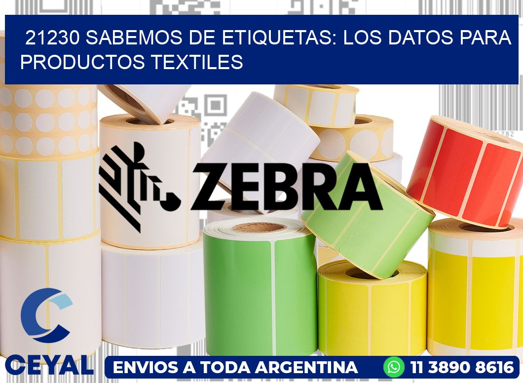 21230 SABEMOS DE ETIQUETAS: LOS DATOS PARA PRODUCTOS TEXTILES