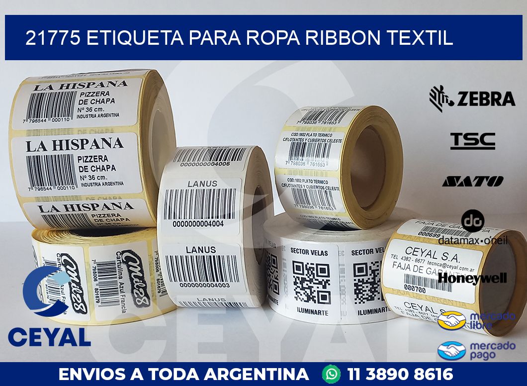 21775 ETIQUETA PARA ROPA RIBBON TEXTIL