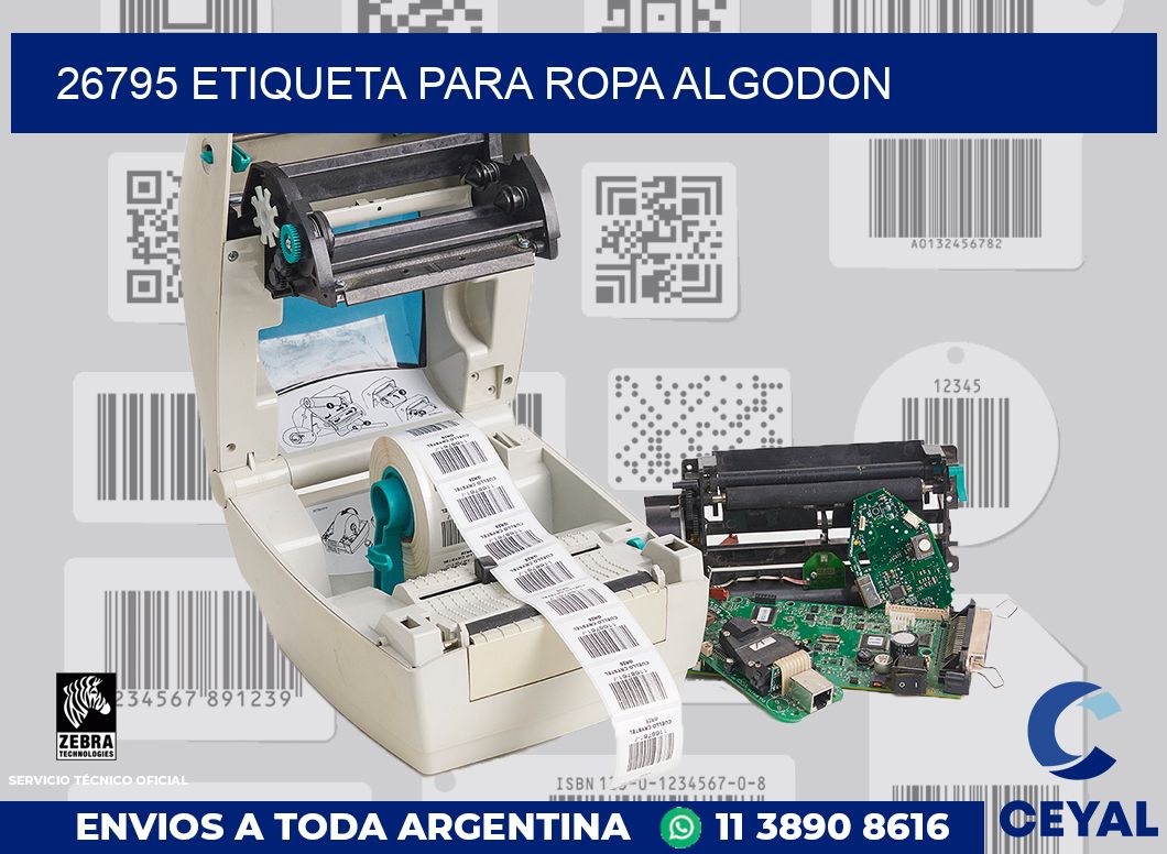 26795 ETIQUETA PARA ROPA ALGODON