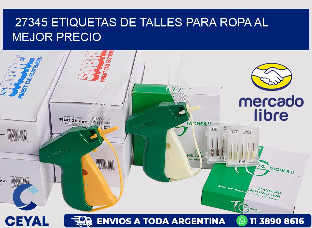 27345 ETIQUETAS DE TALLES PARA ROPA AL MEJOR PRECIO