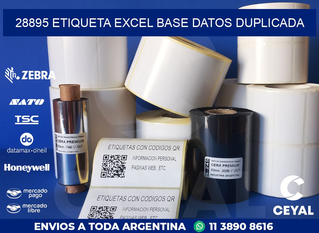 28895 etiqueta excel base datos duplicada