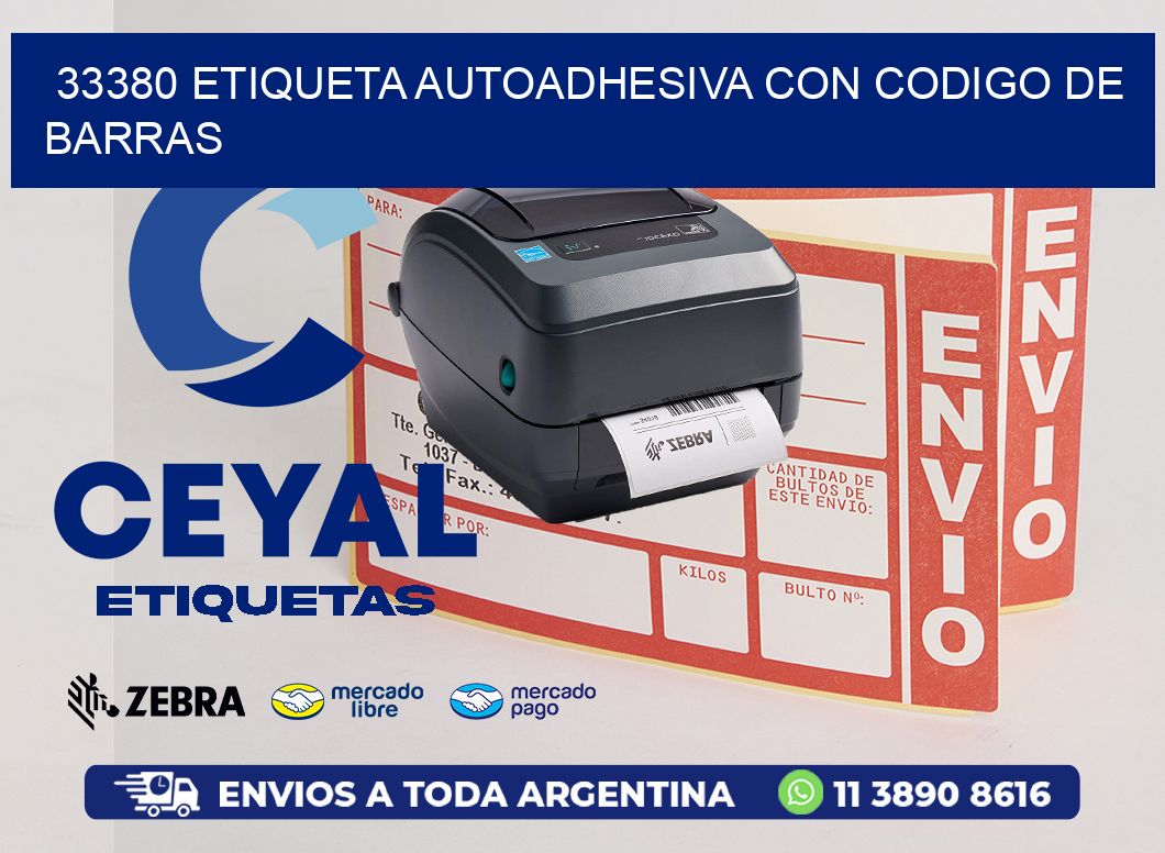 33380 ETIQUETA AUTOADHESIVA CON CODIGO DE BARRAS