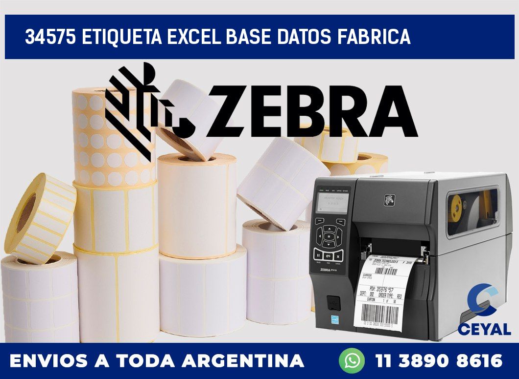 34575 etiqueta excel base datos fabrica
