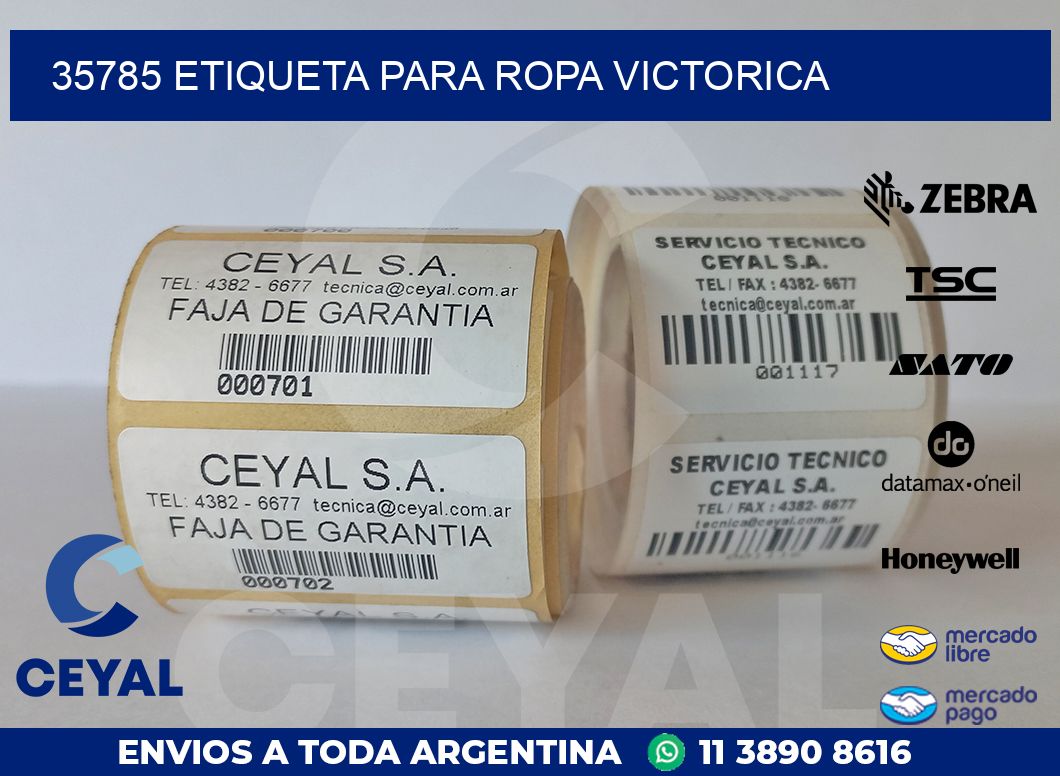 35785 ETIQUETA PARA ROPA VICTORICA